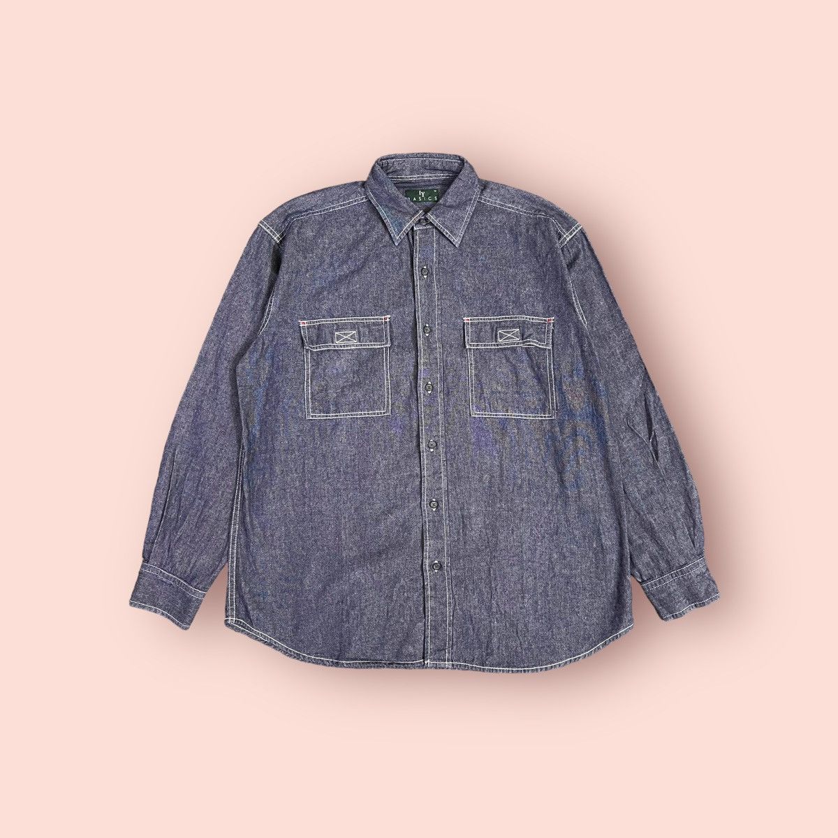 Issey Miyake VINTAGE IY BASICS CHAMBRAY BLUE BUTTON UP SHIRT LS Size US M / EU 48-50 / 2 - 1 Thumbnail