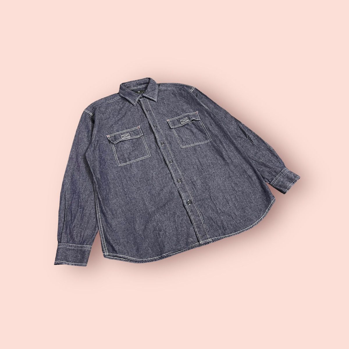 Issey Miyake VINTAGE IY BASICS CHAMBRAY BLUE BUTTON UP SHIRT LS Size US M / EU 48-50 / 2 - 7 Thumbnail