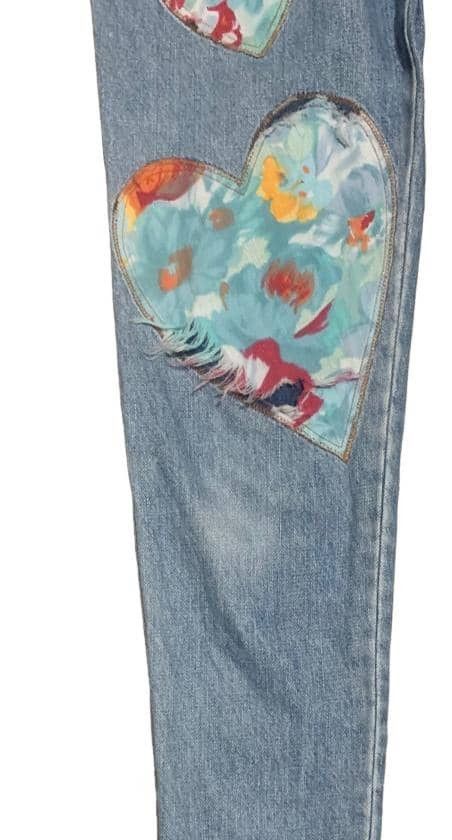 Kenzo Vintage Kenzo Jeans Patchwork Shashiko Boro Blue Jeans Size US 27 - 3 Thumbnail
