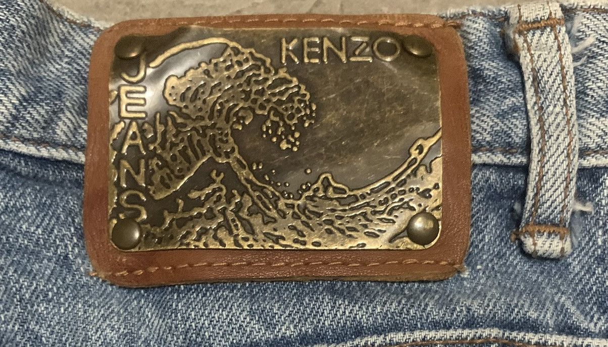 Kenzo Vintage Kenzo Jeans Patchwork Shashiko Boro Blue Jeans Size US 27 - 7 Thumbnail