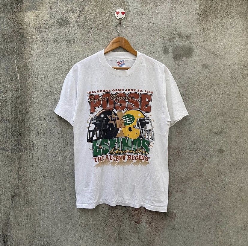 NFL Vintage 90s posse vs eskimos NfL tshirt Size US L / EU 52-54 / 3 - 1 Thumbnail