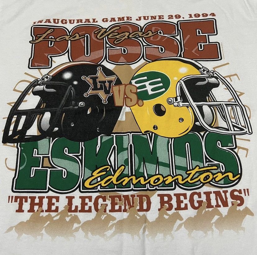 NFL Vintage 90s posse vs eskimos NfL tshirt Size US L / EU 52-54 / 3 - 2 Thumbnail