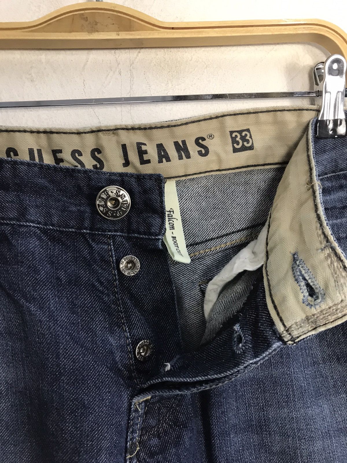 Guess Vintage Guess Jeans Light Blue Wash Design Boocut Size US 33 - 10 Thumbnail