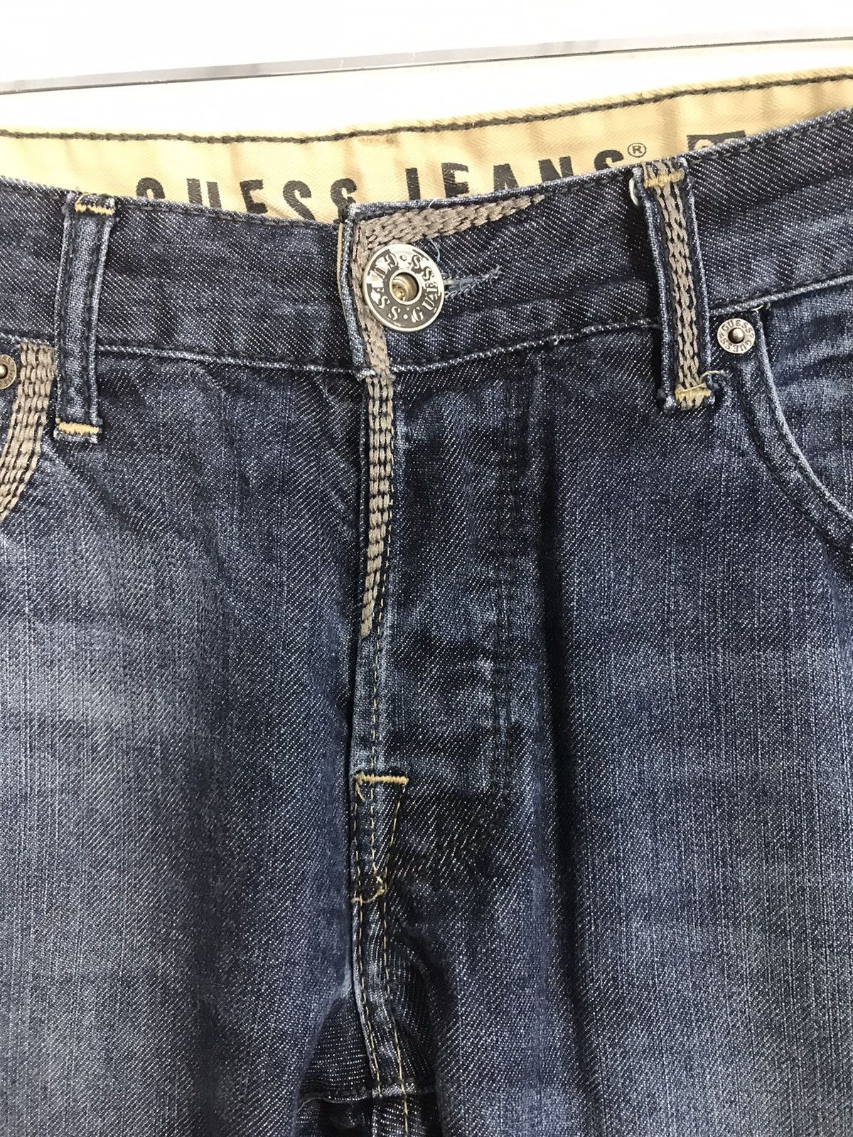 Guess Vintage Guess Jeans Light Blue Wash Design Boocut Size US 33 - 6 Thumbnail