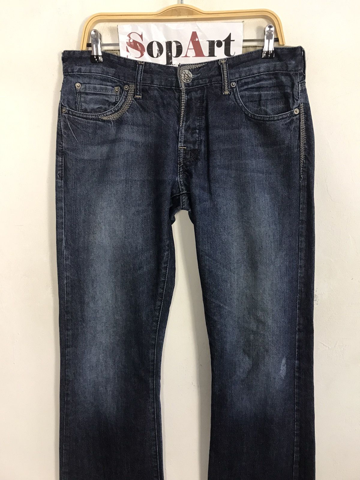 Guess Vintage Guess Jeans Light Blue Wash Design Boocut Size US 33 - 5 Thumbnail