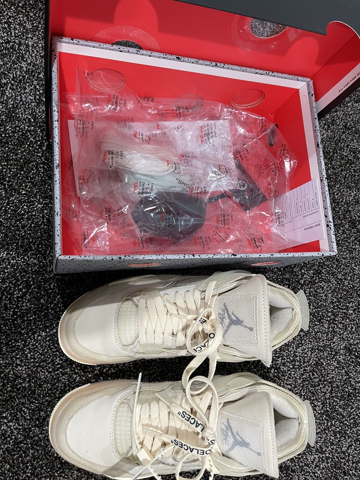 Jordan Brand × Off-White Air Jordan Retro 4 x Virgil Off-White Wmns “Sail” Sneaker Size US 6.5 / EU 39-40 - 9 Thumbnail