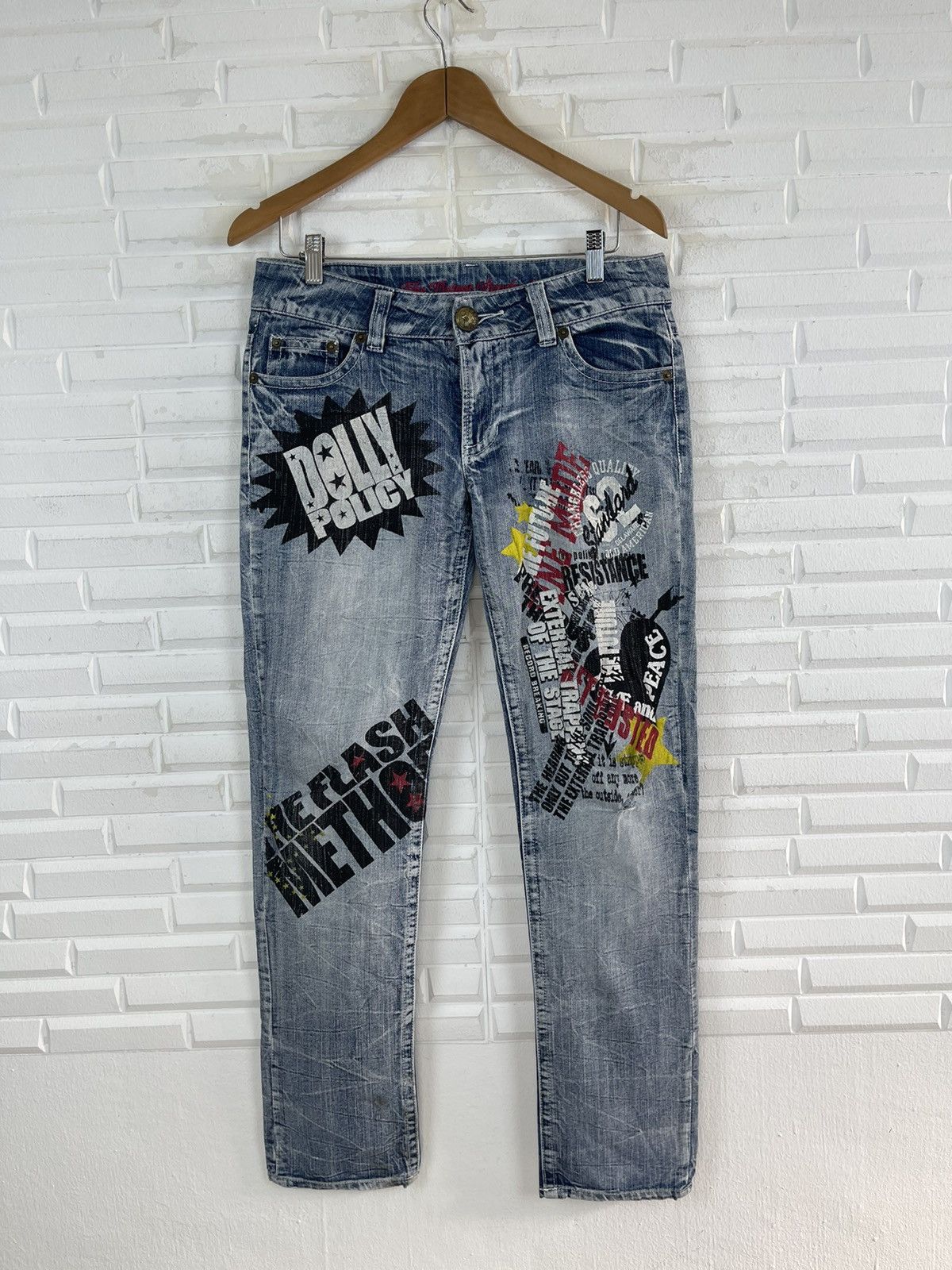 Hysteric Glamour × Japanese Brand ❌SUMMER SALE❌90’s Flare Jeans Patches Distressed Streetwear Size US 29 - 1 Thumbnail