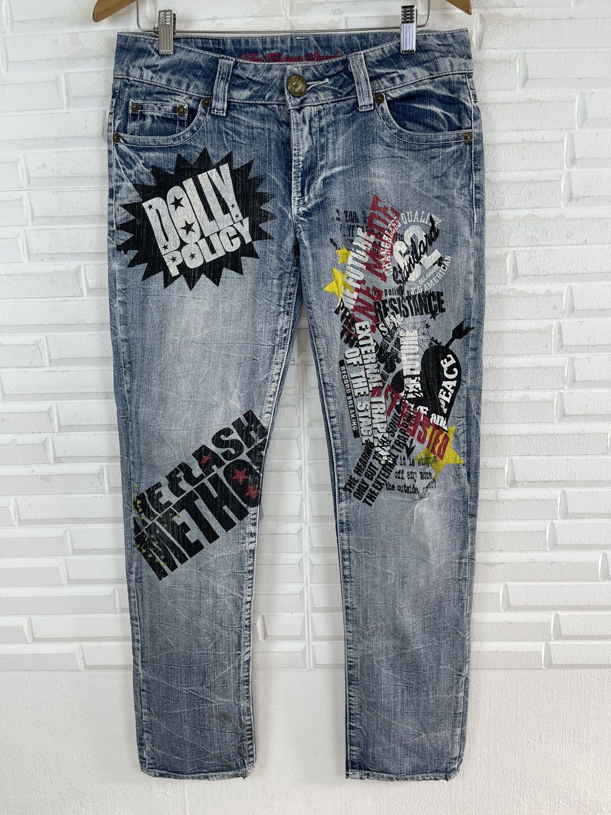 Hysteric Glamour × Japanese Brand ❌SUMMER SALE❌90’s Flare Jeans Patches Distressed Streetwear Size US 29 - 2 Thumbnail