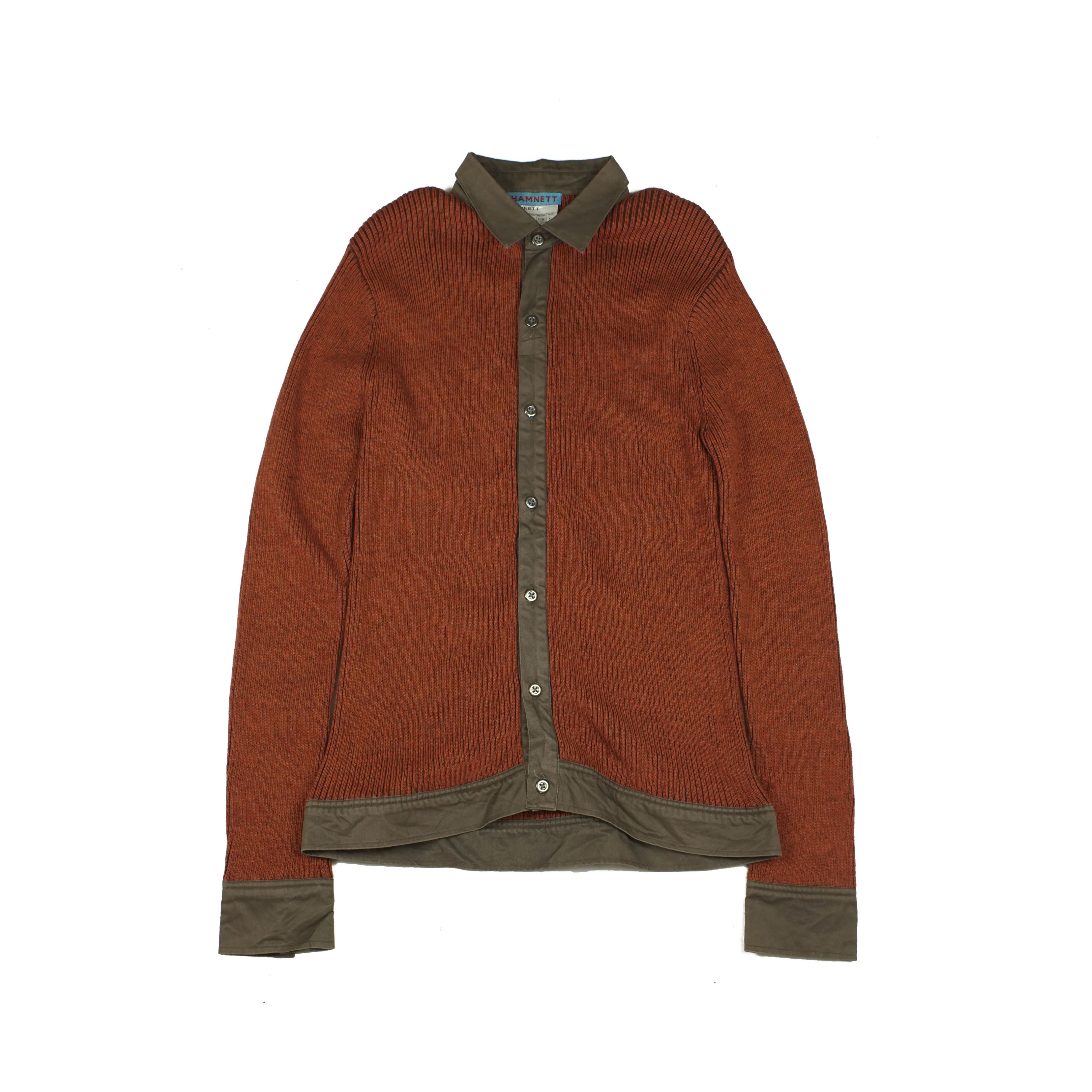 image of Archival Clothing x Katharine Hamnett London Katharine Hamnett Collared Long Sleeve Knit Sweatshirt