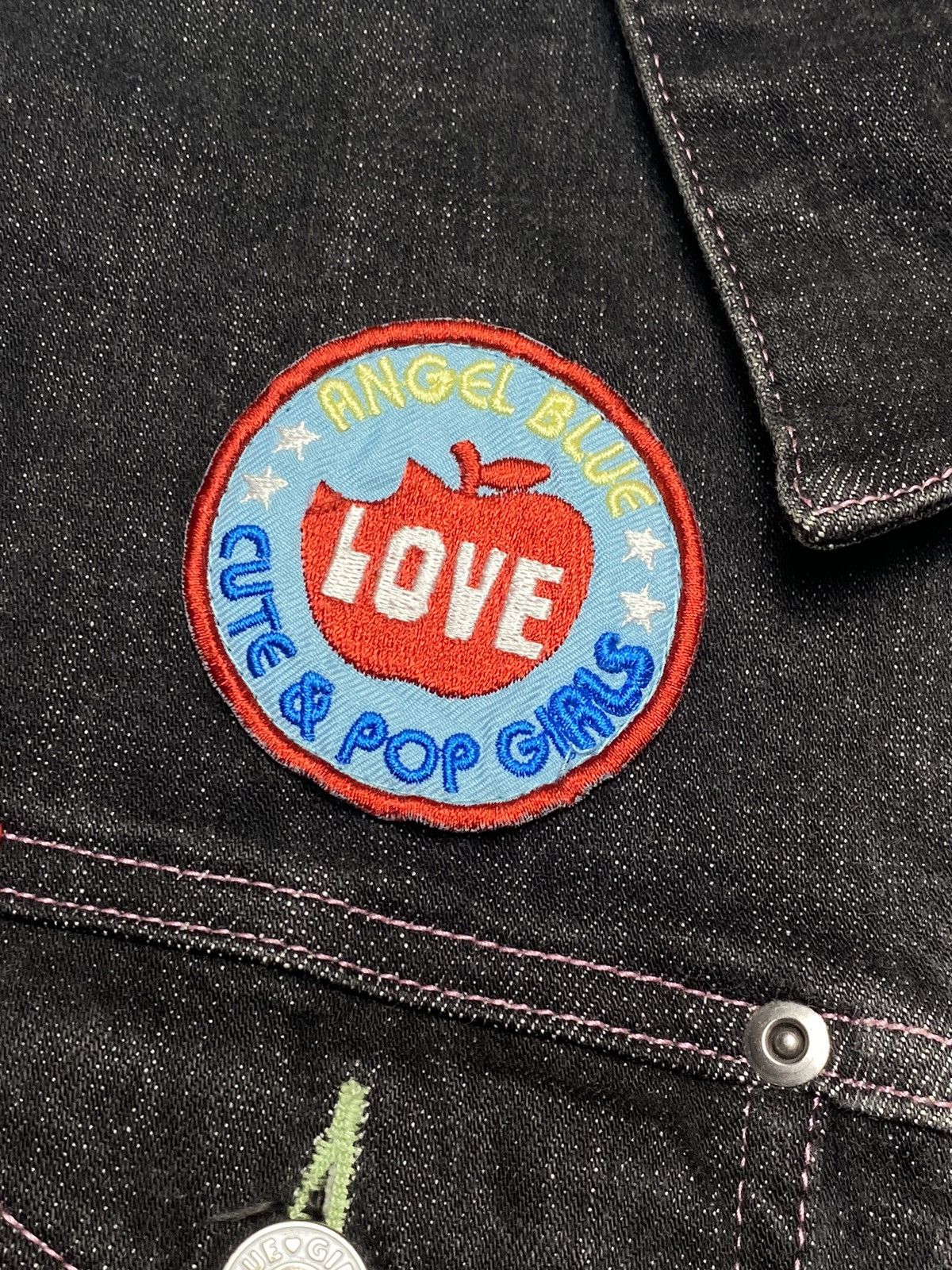 Angel Blue 1990s Angel Blue - Mini Patch Denim Jacket Size US M / EU 48-50 / 2 - 8 Thumbnail