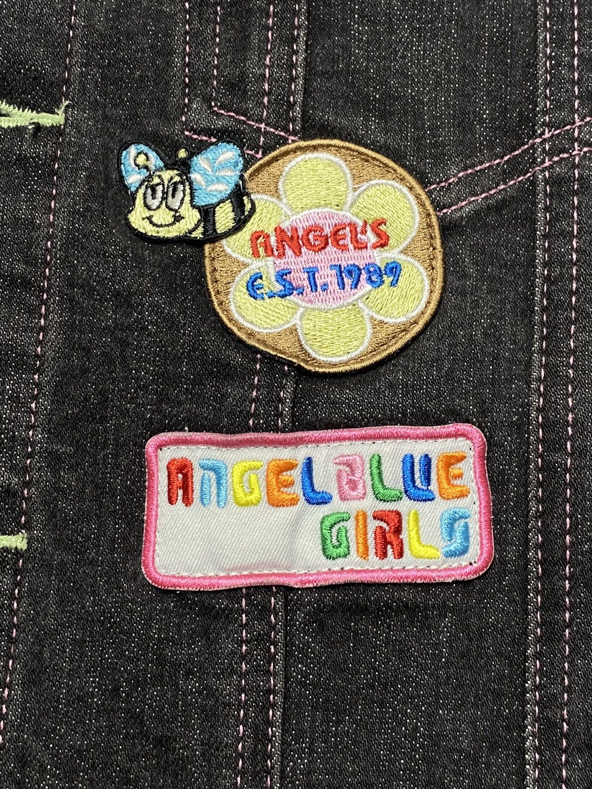 Angel Blue 1990s Angel Blue - Mini Patch Denim Jacket Size US M / EU 48-50 / 2 - 6 Thumbnail