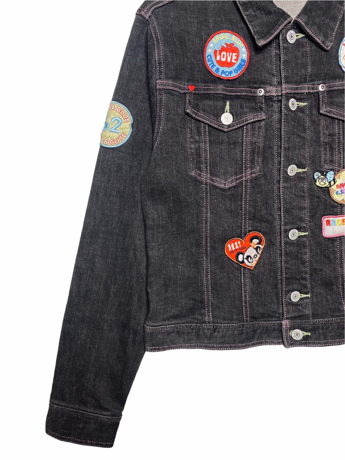Angel Blue 1990s Angel Blue - Mini Patch Denim Jacket Size US M / EU 48-50 / 2 - 3 Thumbnail
