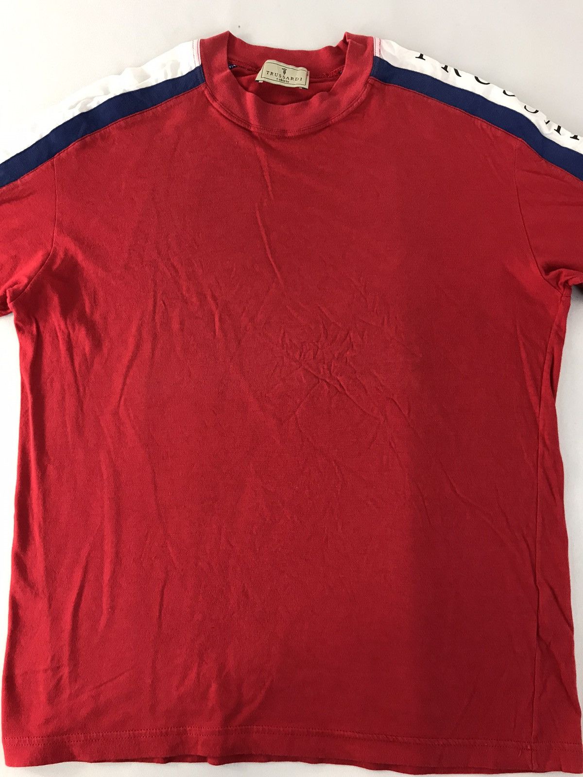 Trussardi × Vintage Vintage Trussardi Made in Italy Side Tape Tee K1192j Size US M / EU 48-50 / 2 - 3 Thumbnail