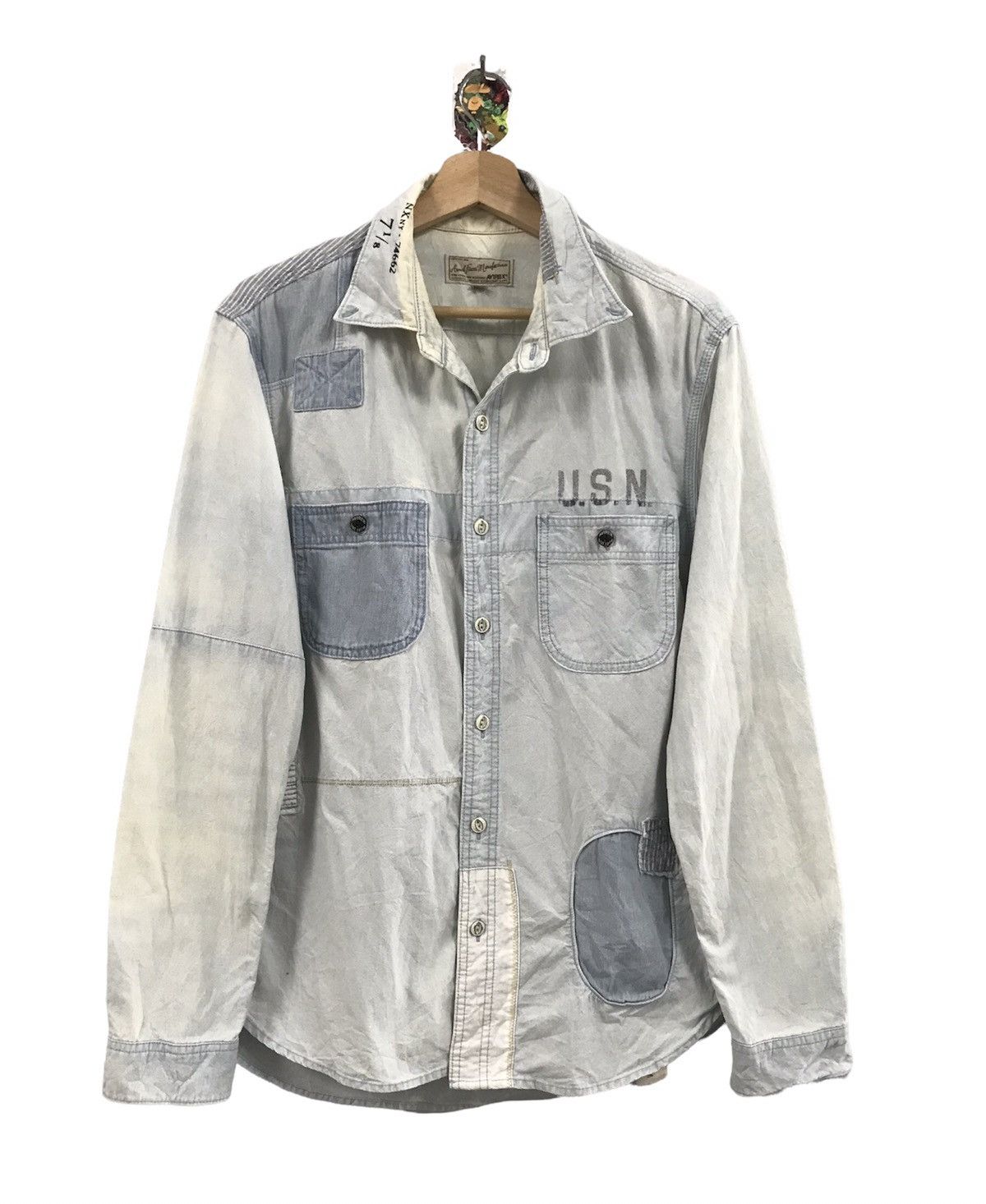 Avirex × Naval Clothing Factory Avirex Blue Jean Flannel Shirt Button Up Size US M / EU 48-50 / 2 - 1 Thumbnail