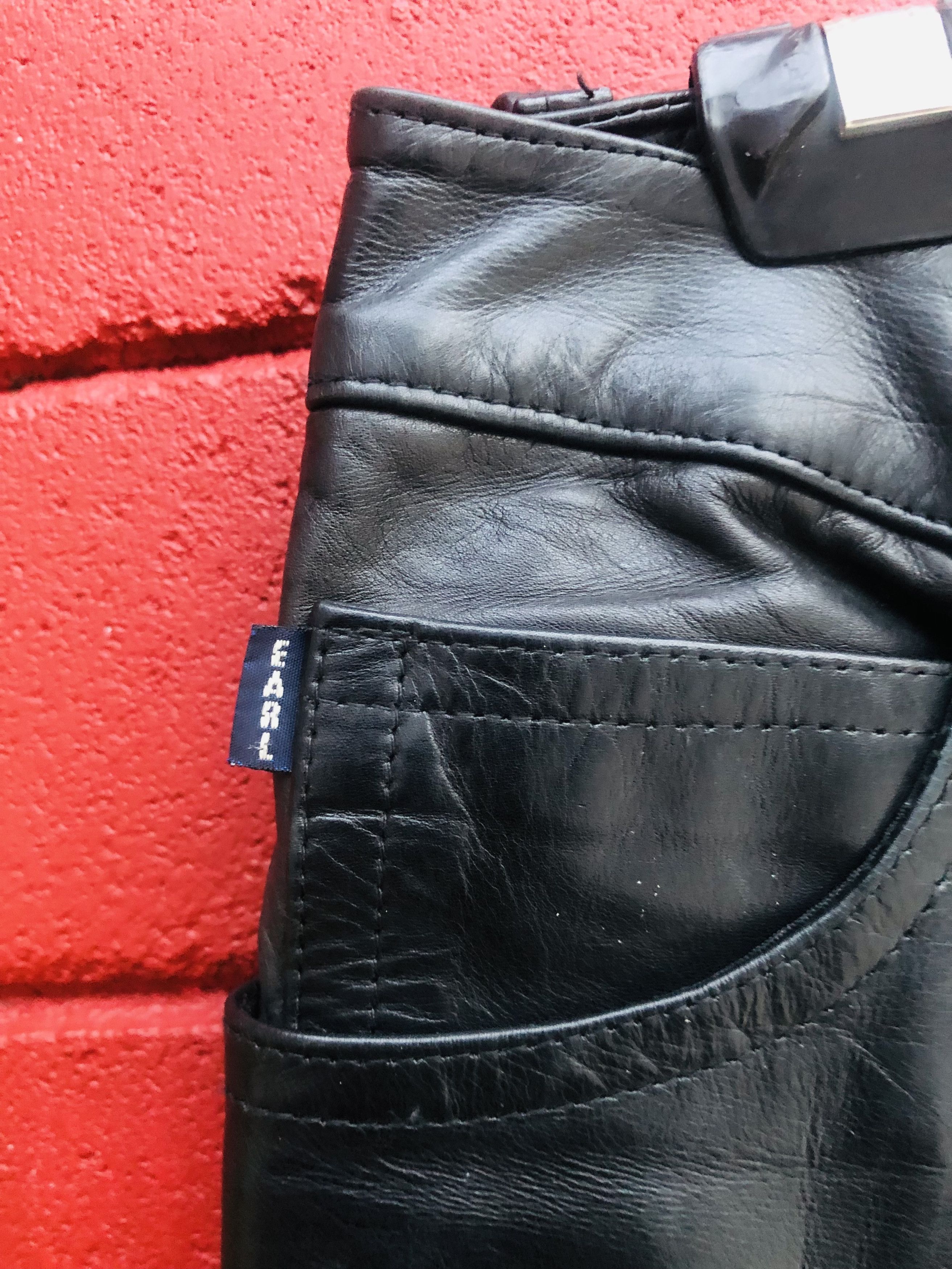 Japanese Brand × Vintage Vintage Earl Leather Pant Designed Fashion Style Size US 27 - 6 Thumbnail