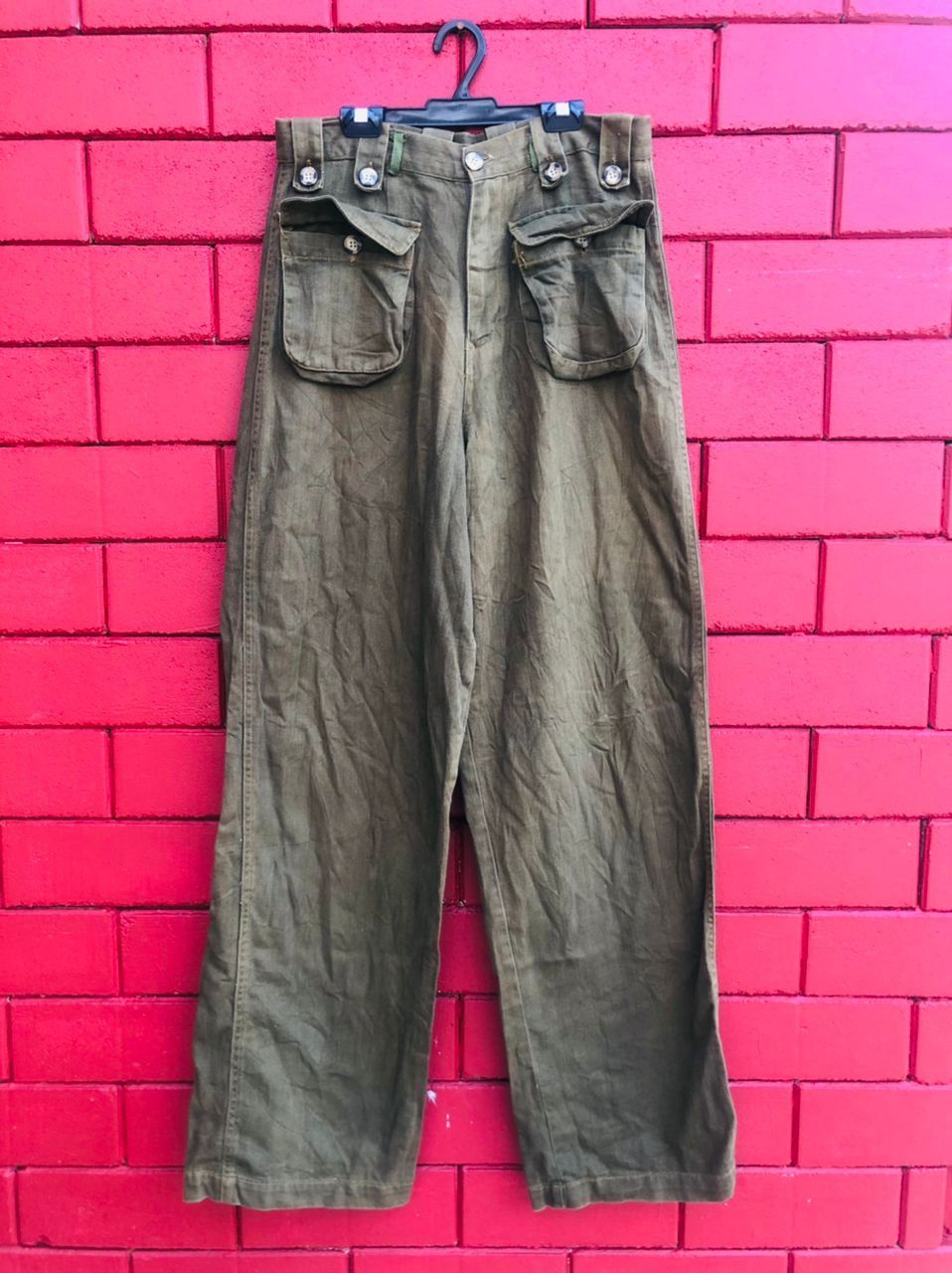 image of Vintage Urban Now Pocket Military Designer Fashion Style in Army Green, Men's (Size 31)