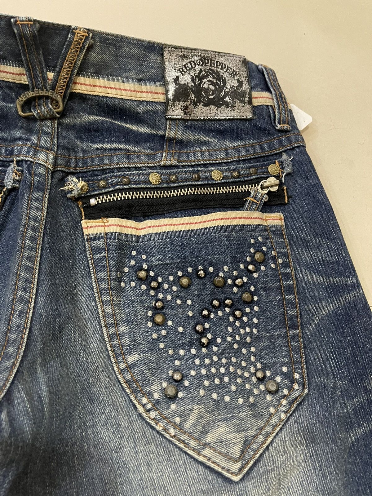 Japanese Brand ❌SUMMER SALE❌ Vtg RED PEPPER DENIM FLARE JEANS STREETWEAR Size US 32 / EU 48 - 5 Thumbnail
