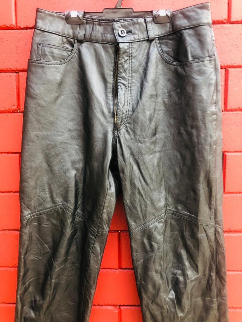 Japanese Brand × Vintage Vintage Leather Pant Designer Fashion Style Black Colour Size US 31 - 3 Thumbnail