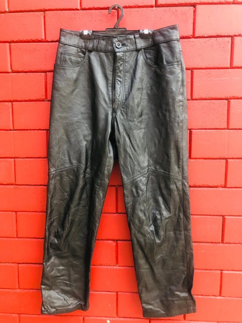 Vintage Leather Pant Designer Fashion Style Black Colour