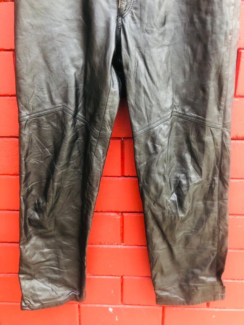 Japanese Brand × Vintage Vintage Leather Pant Designer Fashion Style Black Colour Size US 31 - 4 Thumbnail