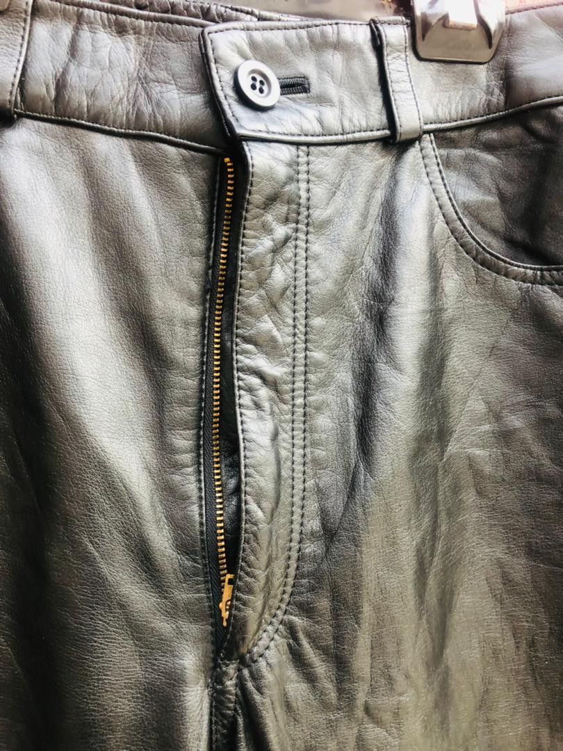Japanese Brand × Vintage Vintage Leather Pant Designer Fashion Style Black Colour Size US 31 - 9 Thumbnail