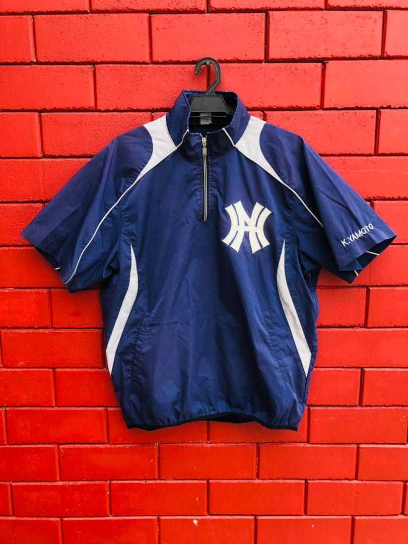 image of Vintage Japanese Designer Fashion Sportwear Winbreaker in Dark Blue, Men's (Size Large)