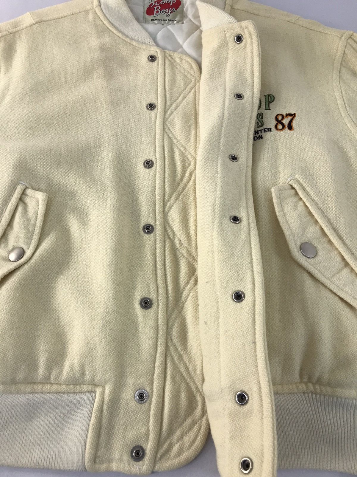 Japanese Brand × Vintage Vtg Varsity Jacket Wool Scoop Boys Big Logo Beck Style Size US XL / EU 56 / 4 - 7 Thumbnail