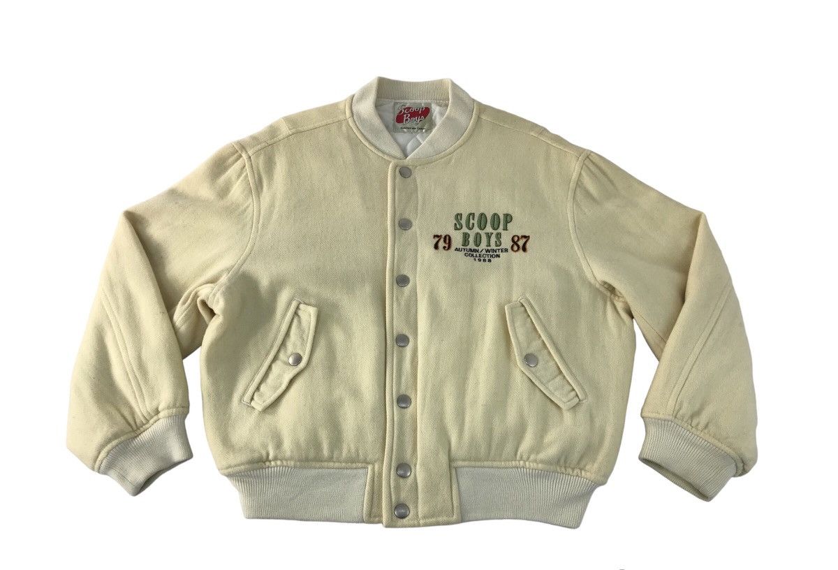 Japanese Brand × Vintage Vtg Varsity Jacket Wool Scoop Boys Big Logo Beck Style Size US XL / EU 56 / 4 - 1 Thumbnail