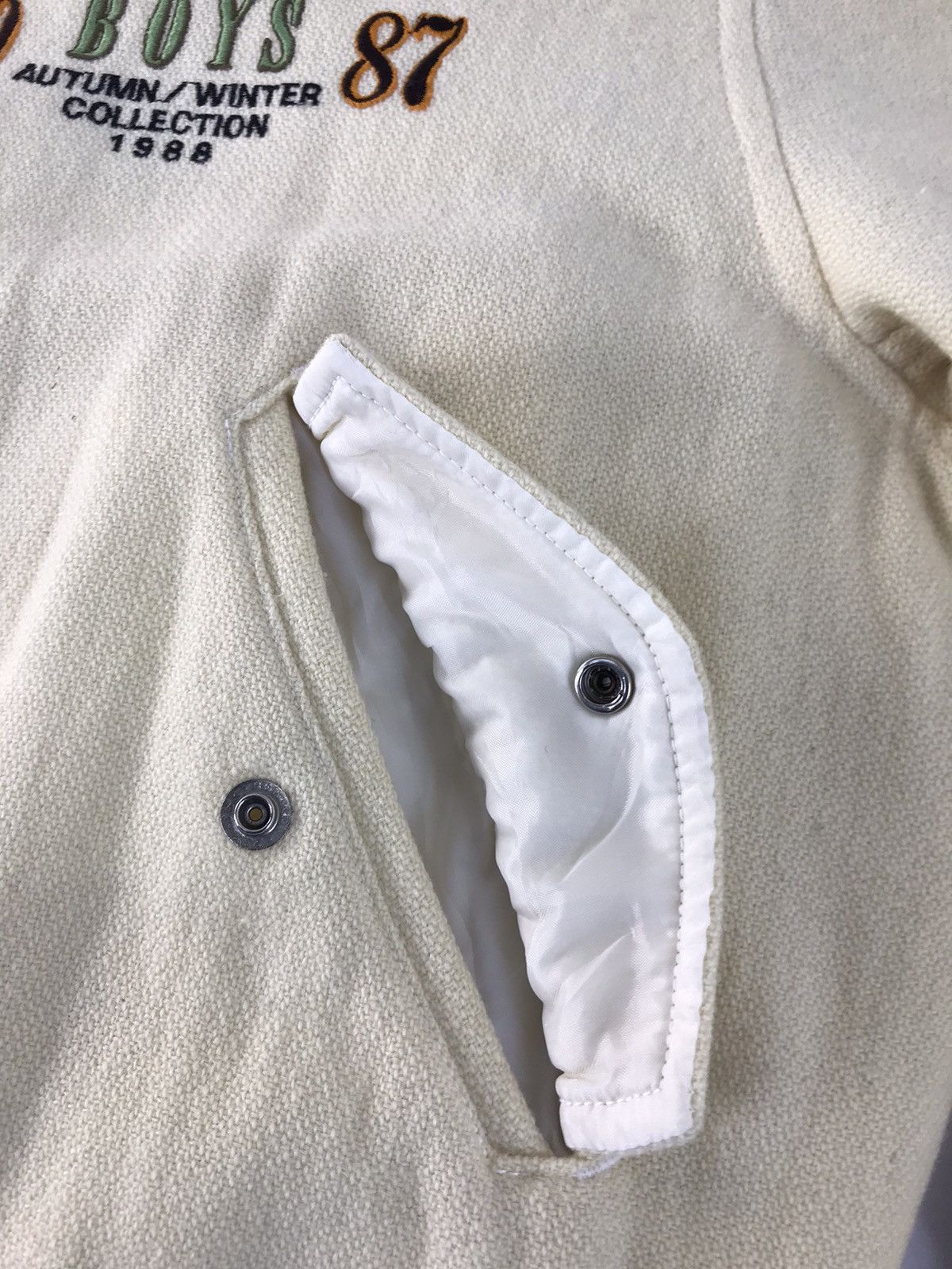 Japanese Brand × Vintage Vtg Varsity Jacket Wool Scoop Boys Big Logo Beck Style Size US XL / EU 56 / 4 - 5 Thumbnail