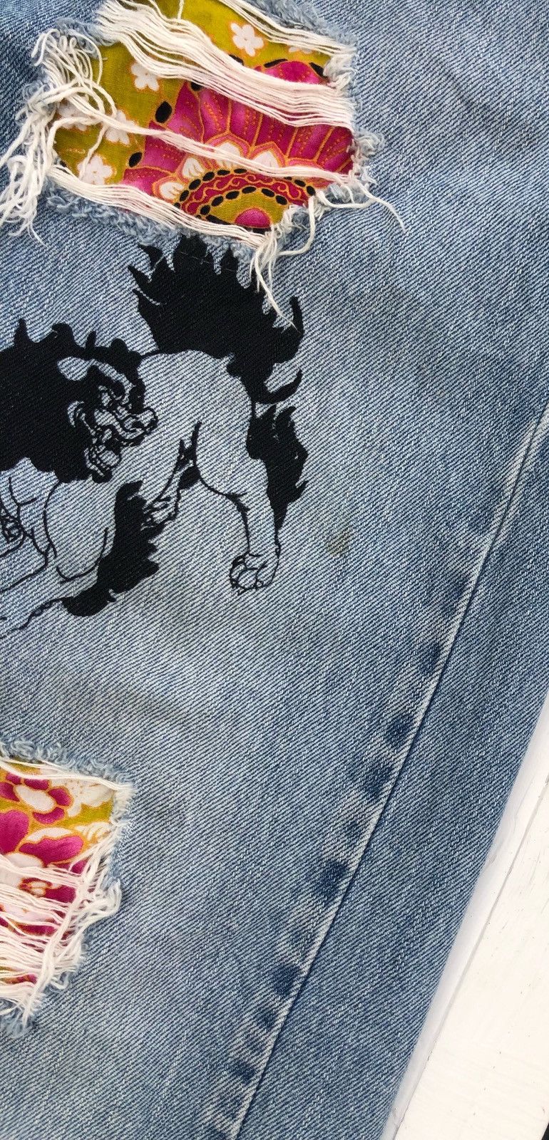 Japanese Brand 🔥Japanese Patchwork Distressed Jeans🔥 Size US 36 / EU 52 - 8 Thumbnail