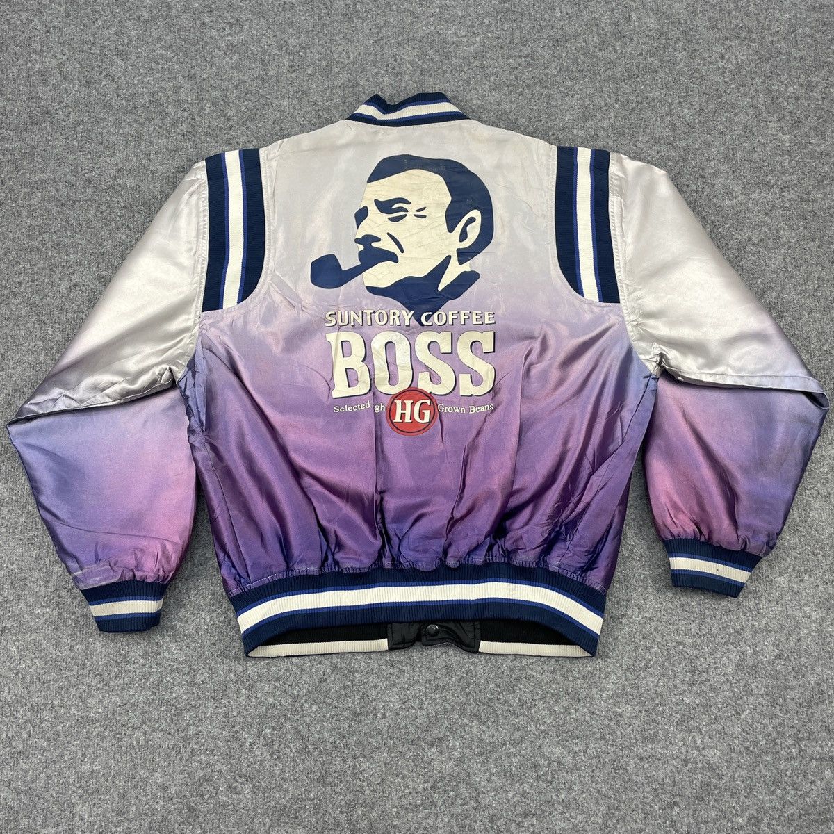 Japanese Brand Suntory Boss Coffee Big Logo Reversible Bomber Jacket Size US L / EU 52-54 / 3 - 1 Thumbnail