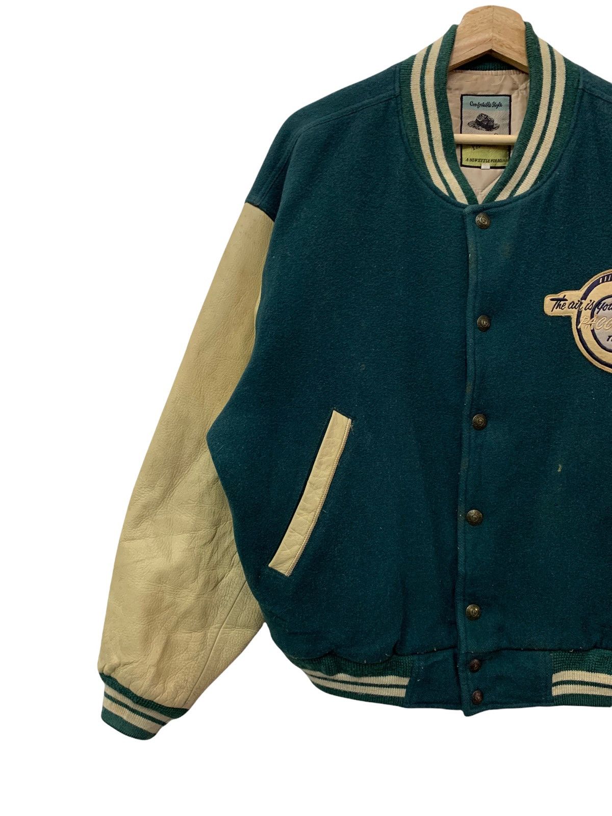 Japanese Brand 🔥VTG PACINO VARSITY JACKETS LEATHER SLEEVES Size US L / EU 52-54 / 3 - 6 Thumbnail