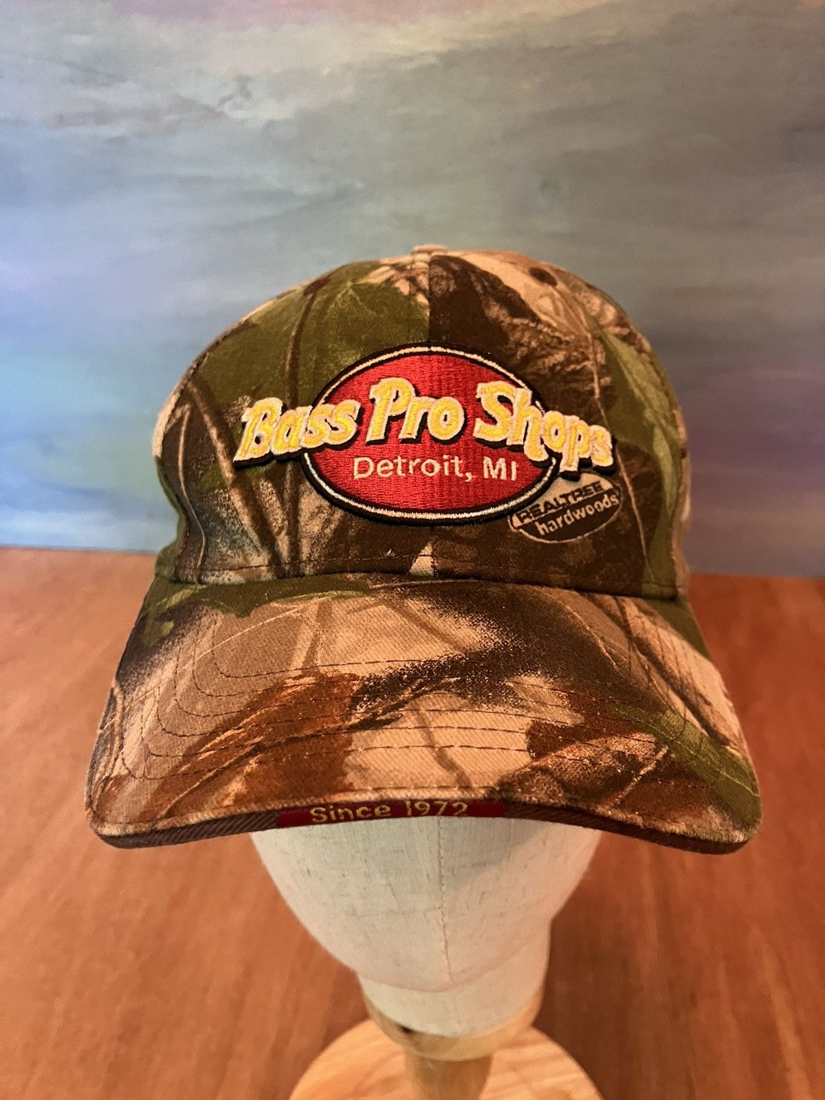 Rare Bass Pro Shops Hat Detroit Michigan Camo Strapback Cap