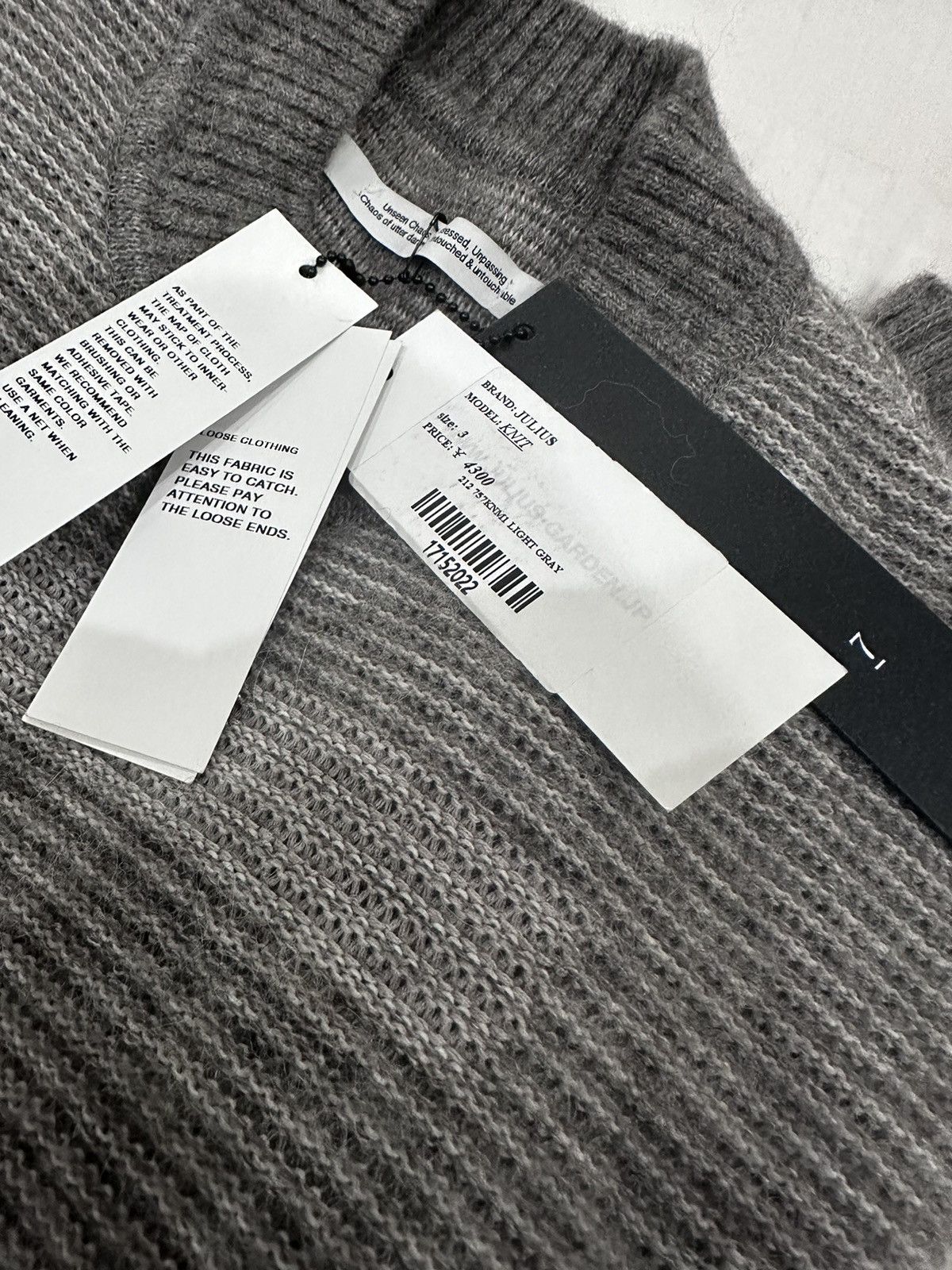Julius Julius 21FW Baby Alpaca Boxy Sweater Light Gray Size US L / EU 52-54 / 3 - 16 Thumbnail