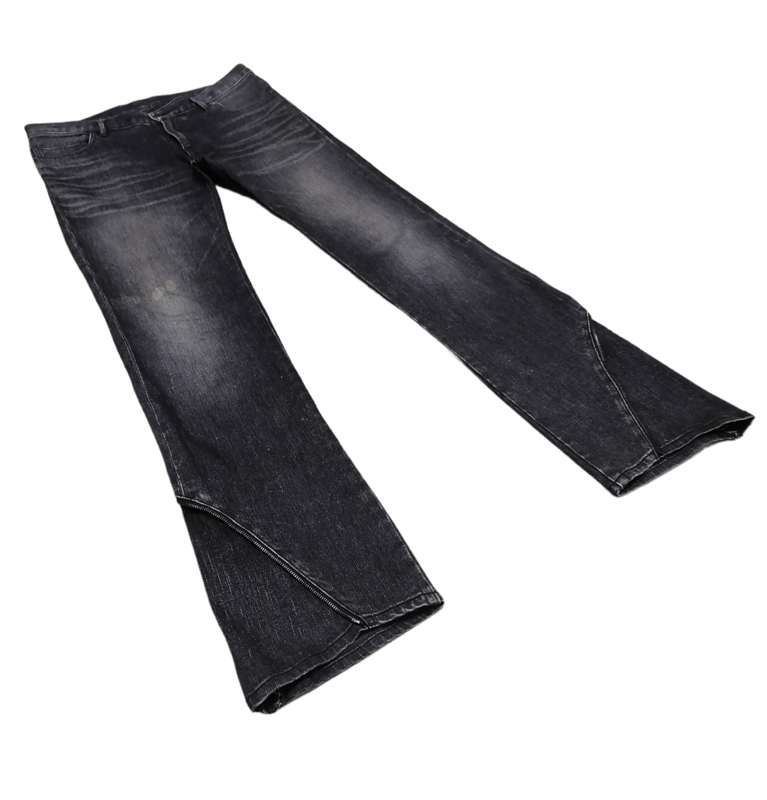 Ato Matsumoto ARCHIVE🔥Masayori Matsumoto Flared Zipper Twist Denim Pants⚡ Size US 30 / EU 46 - 2 Thumbnail