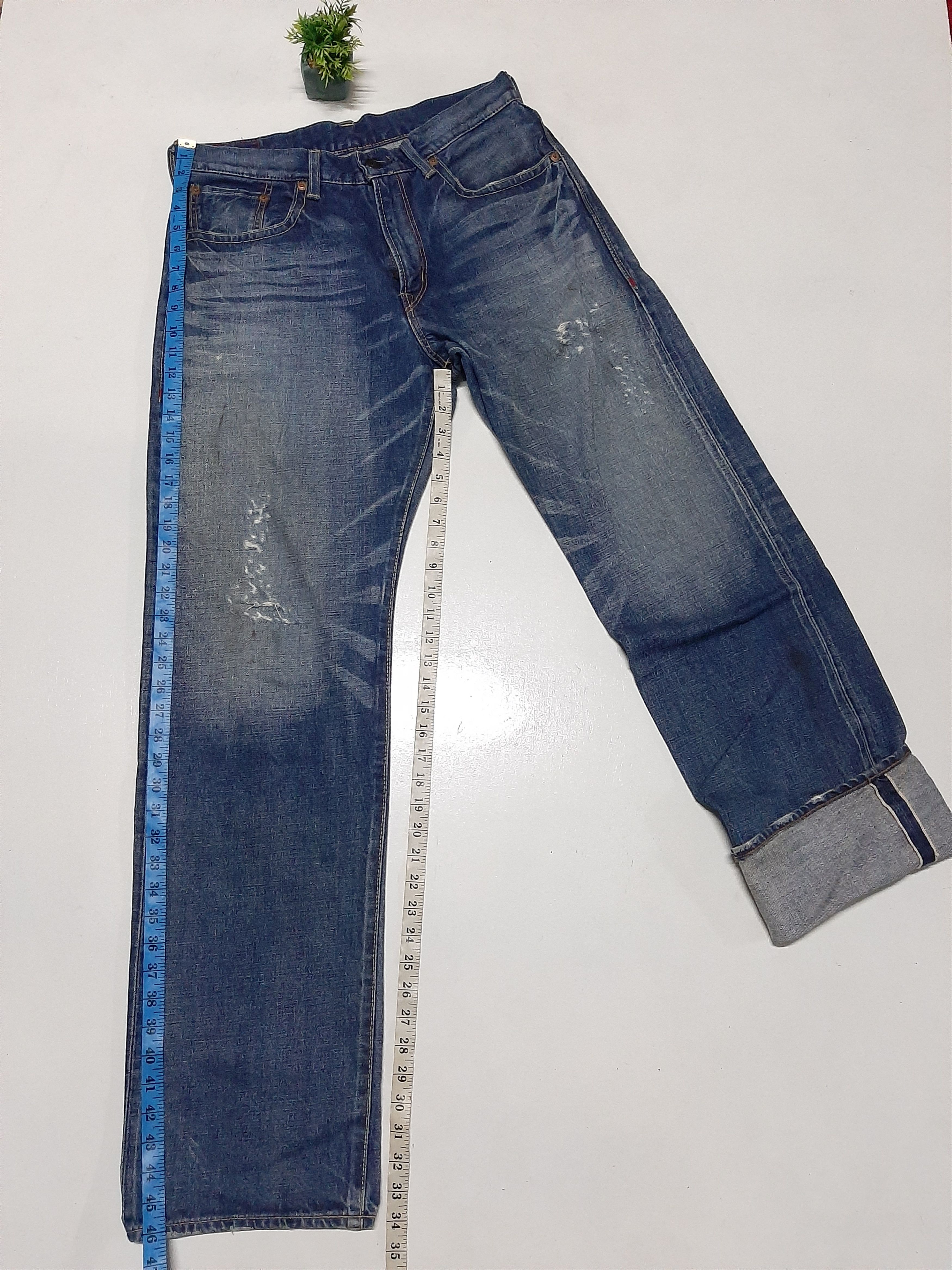Edwin × Salvage × Vintage VINTAGE SELVEDGE EDWIN 13oz GRAND BLUE WASH DISTRESED DENIM Size US 34 / EU 50 - 5 Thumbnail