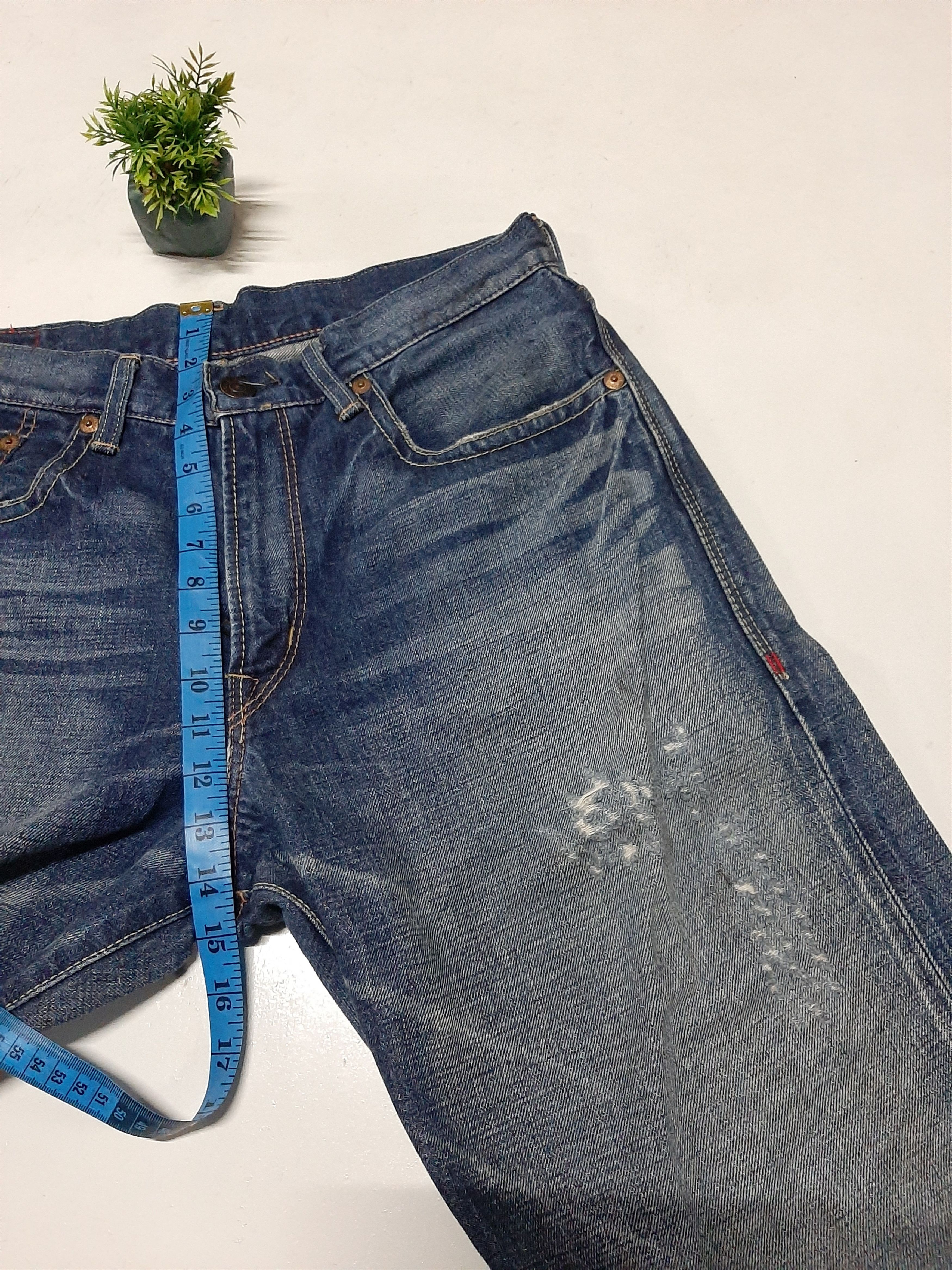 Edwin × Salvage × Vintage VINTAGE SELVEDGE EDWIN 13oz GRAND BLUE WASH DISTRESED DENIM Size US 34 / EU 50 - 8 Thumbnail