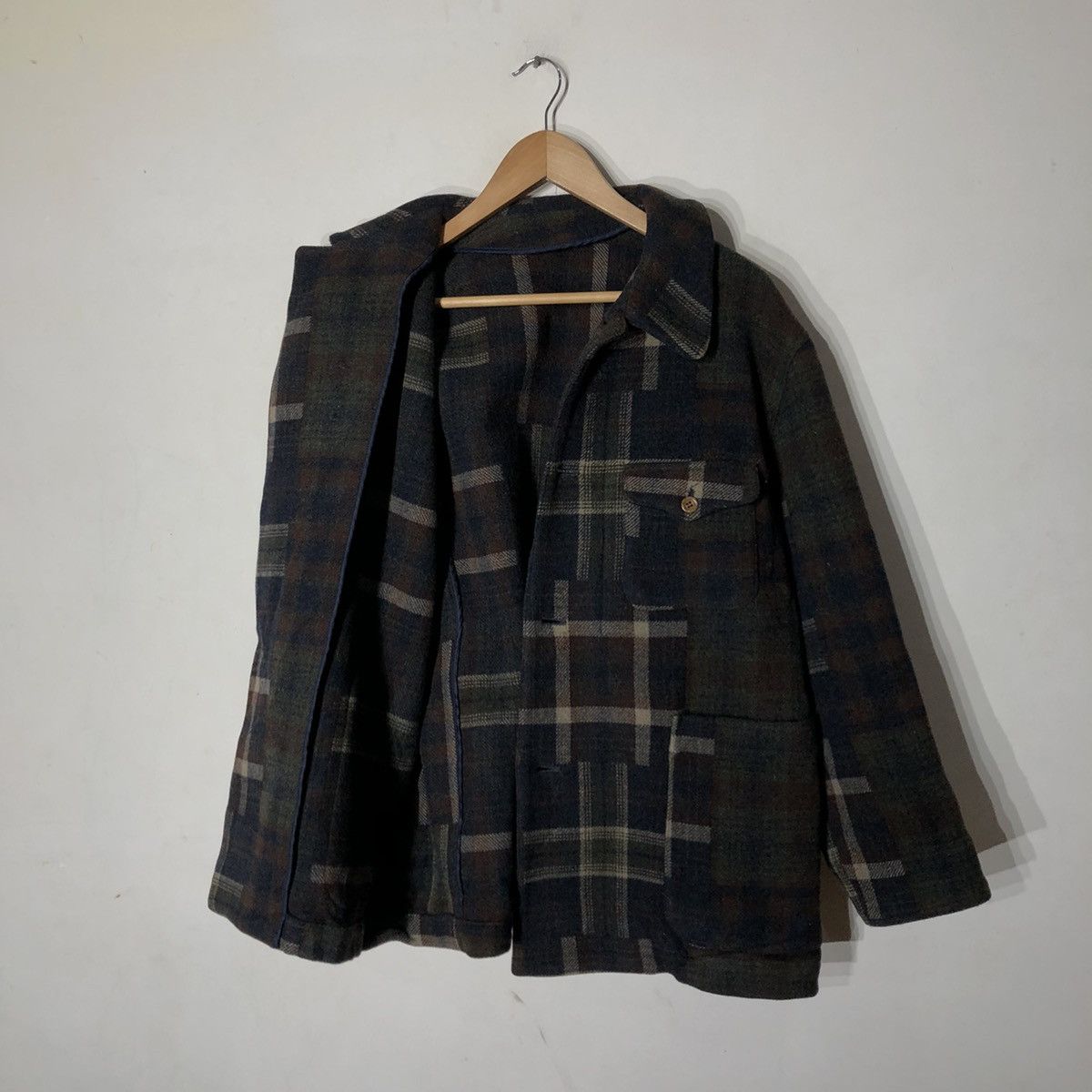 Japanese Brand Box Pattern Wool Jacket Nicole Club Size US M / EU 48-50 / 2 - 9 Thumbnail