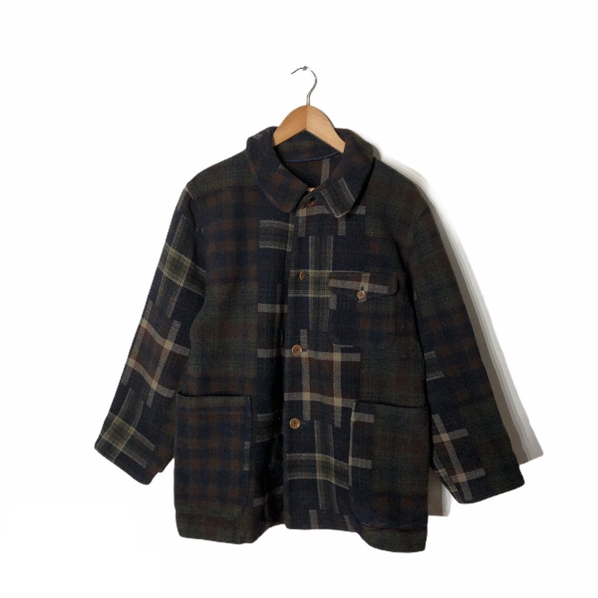 Japanese Brand Box Pattern Wool Jacket Nicole Club Size US M / EU 48-50 / 2 - 1 Thumbnail