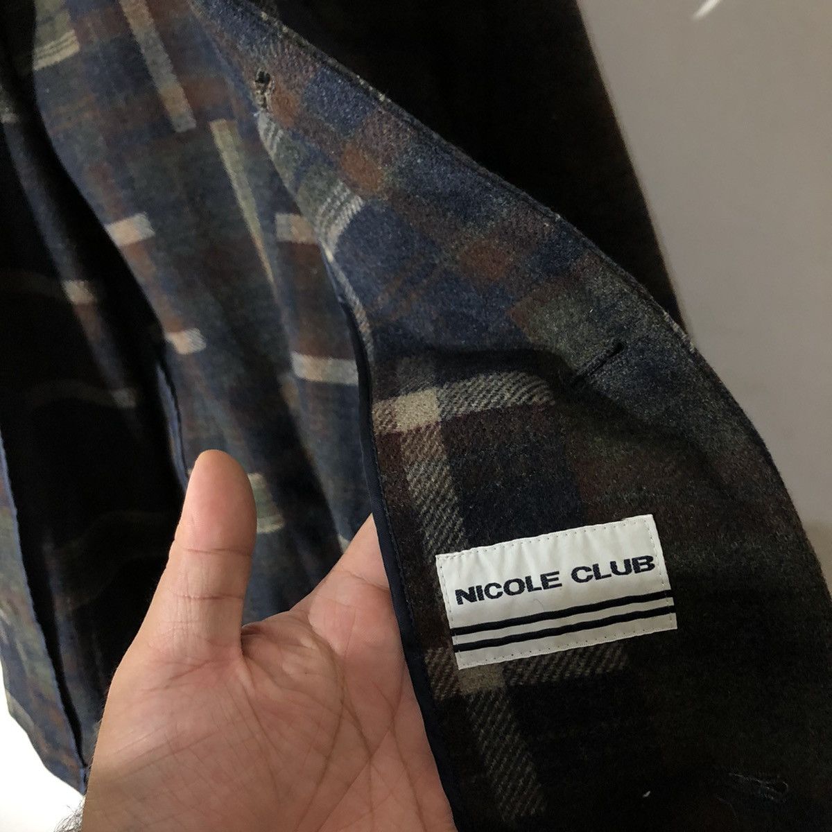 Japanese Brand Box Pattern Wool Jacket Nicole Club Size US M / EU 48-50 / 2 - 10 Thumbnail
