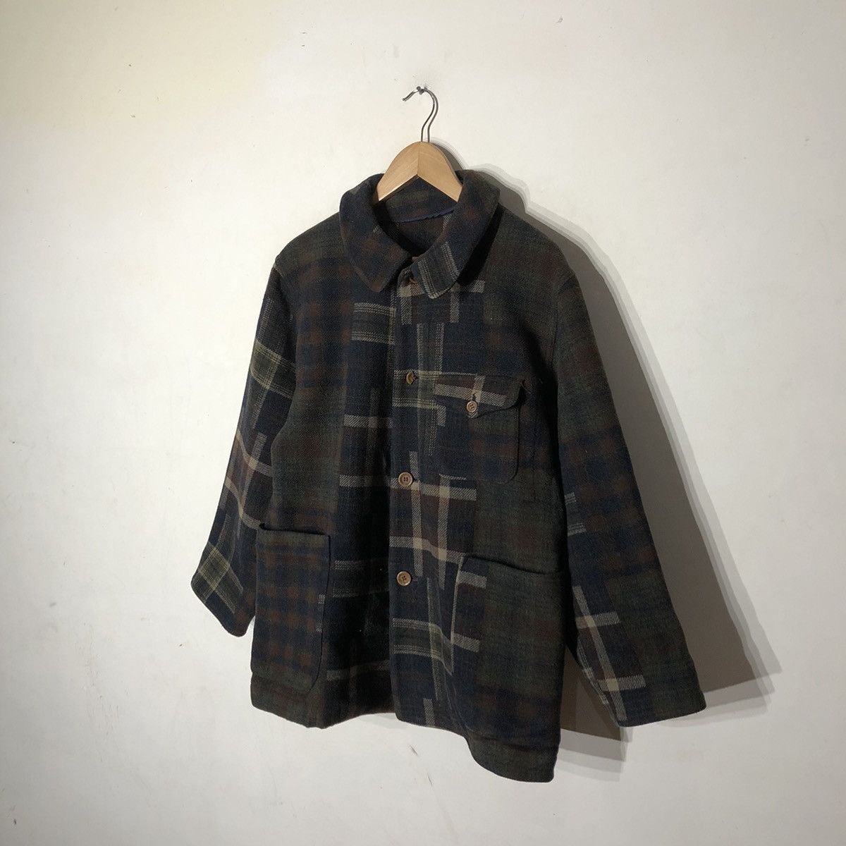 Japanese Brand Box Pattern Wool Jacket Nicole Club Size US M / EU 48-50 / 2 - 2 Thumbnail