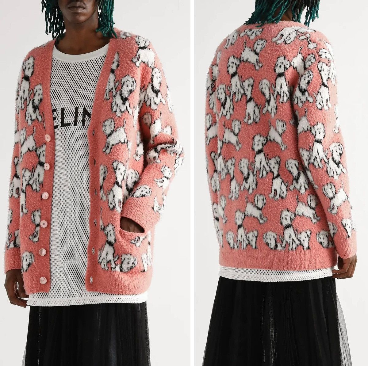 Celine × Hedi Slimane SS22 Puppy Jacquard Cardigan XS/S/M/L Size US M / EU 48-50 / 2 - 14 Thumbnail
