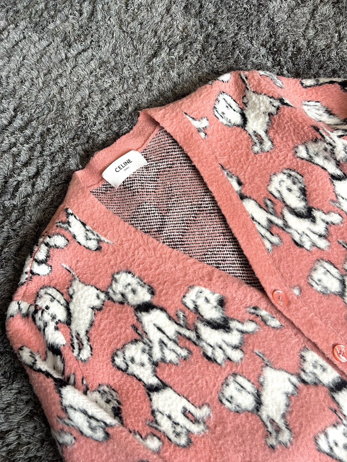Celine × Hedi Slimane SS22 Puppy Jacquard Cardigan XS/S/M/L | Grailed