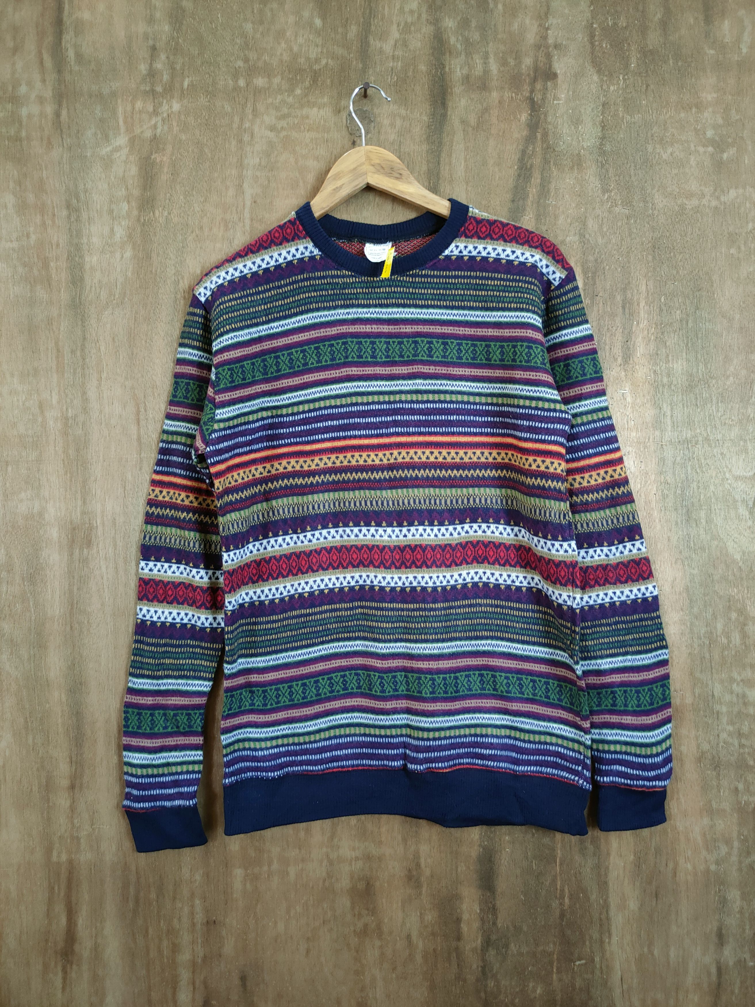 Japanese Brand × OVER THE STRiPES Percent stripe rainbow knitwear japan #46-664 Size US M / EU 48-50 / 2 - 1 Thumbnail