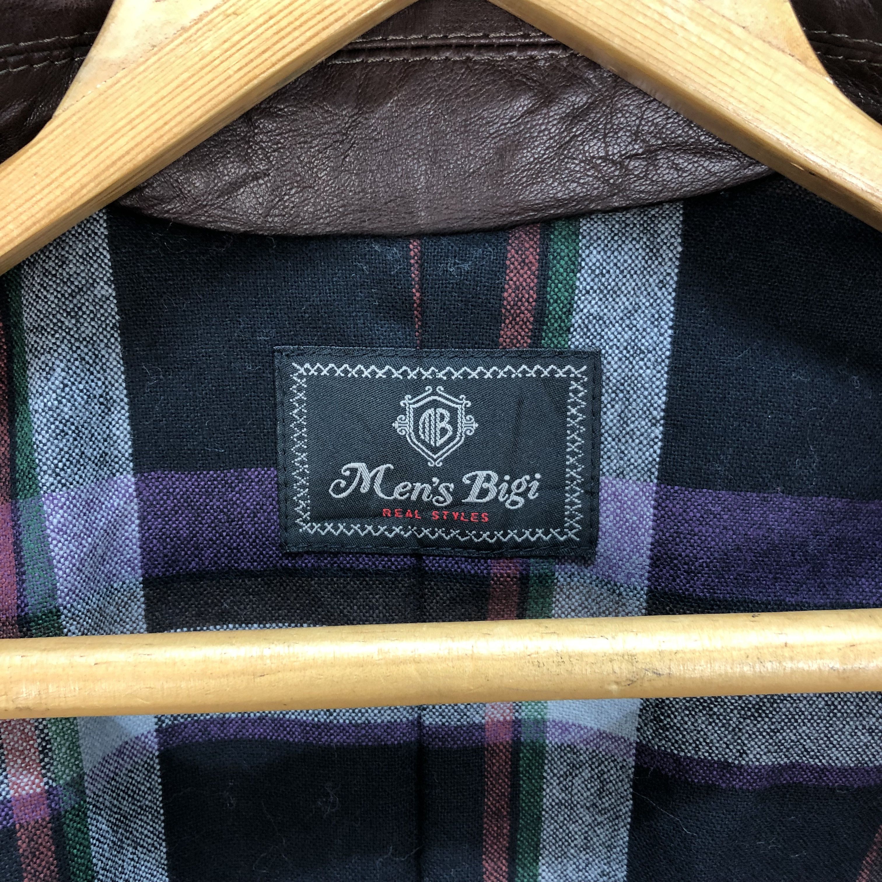 BIGI Men's Bigi Tartan Lined Sheep Leather Jacket #6109-47 Size US S / EU 44-46 / 1 - 7 Thumbnail