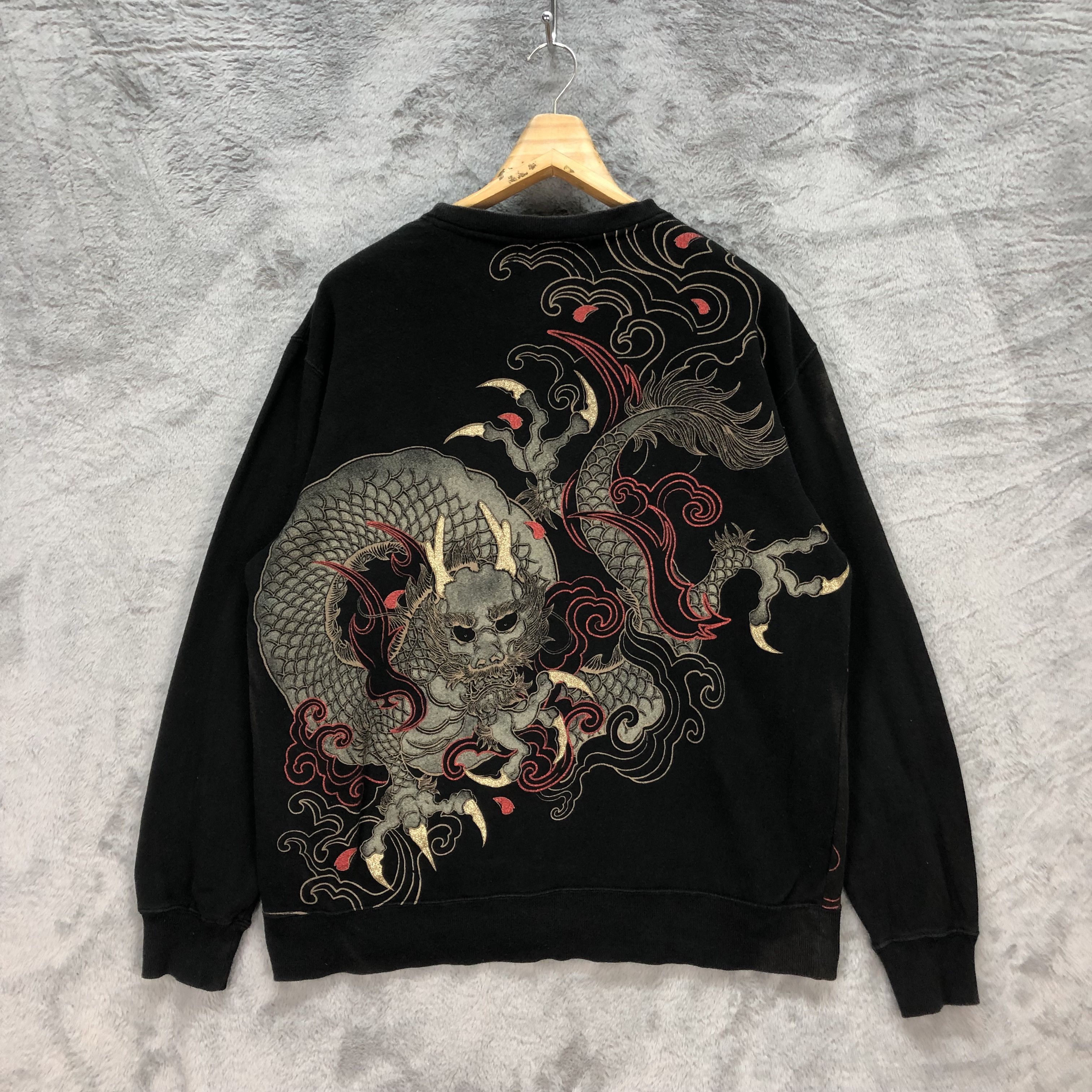 Japanese Brand Legendary Dragon on Back Sweatshirts #6148-50 Size US L / EU 52-54 / 3 - 1 Thumbnail