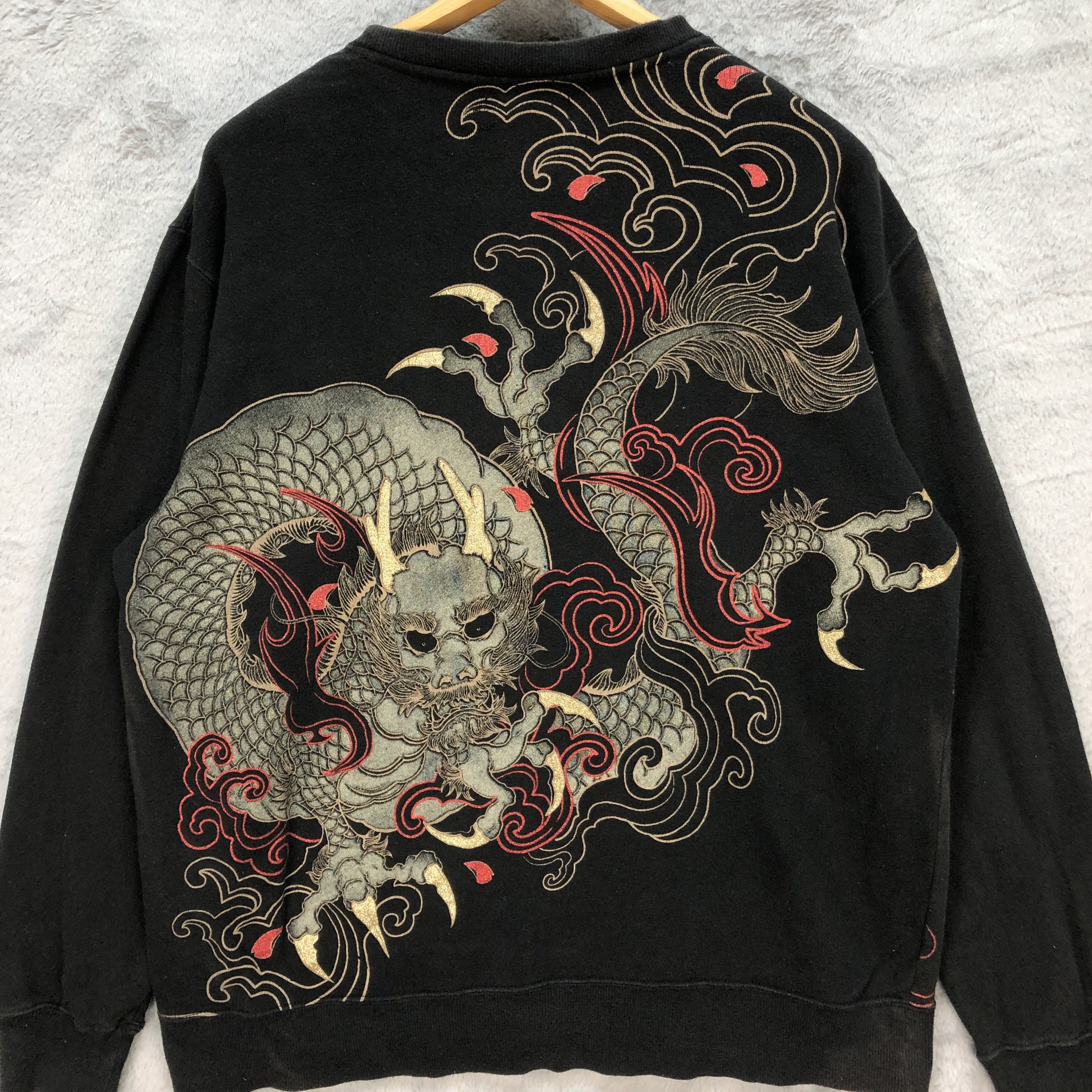 Japanese Brand Legendary Dragon on Back Sweatshirts #6148-50 Size US L / EU 52-54 / 3 - 2 Thumbnail