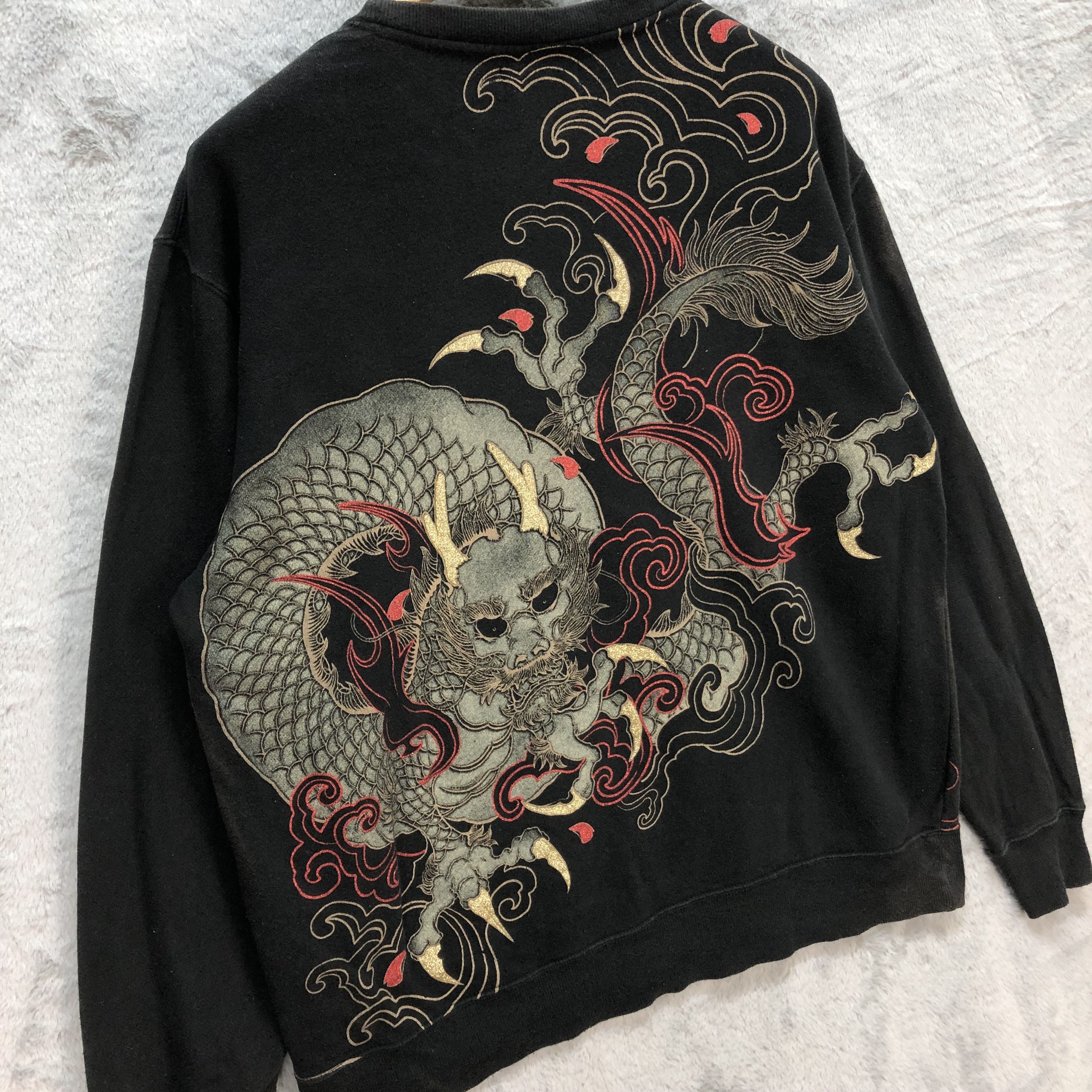Japanese Brand Legendary Dragon on Back Sweatshirts #6148-50 Size US L / EU 52-54 / 3 - 3 Thumbnail
