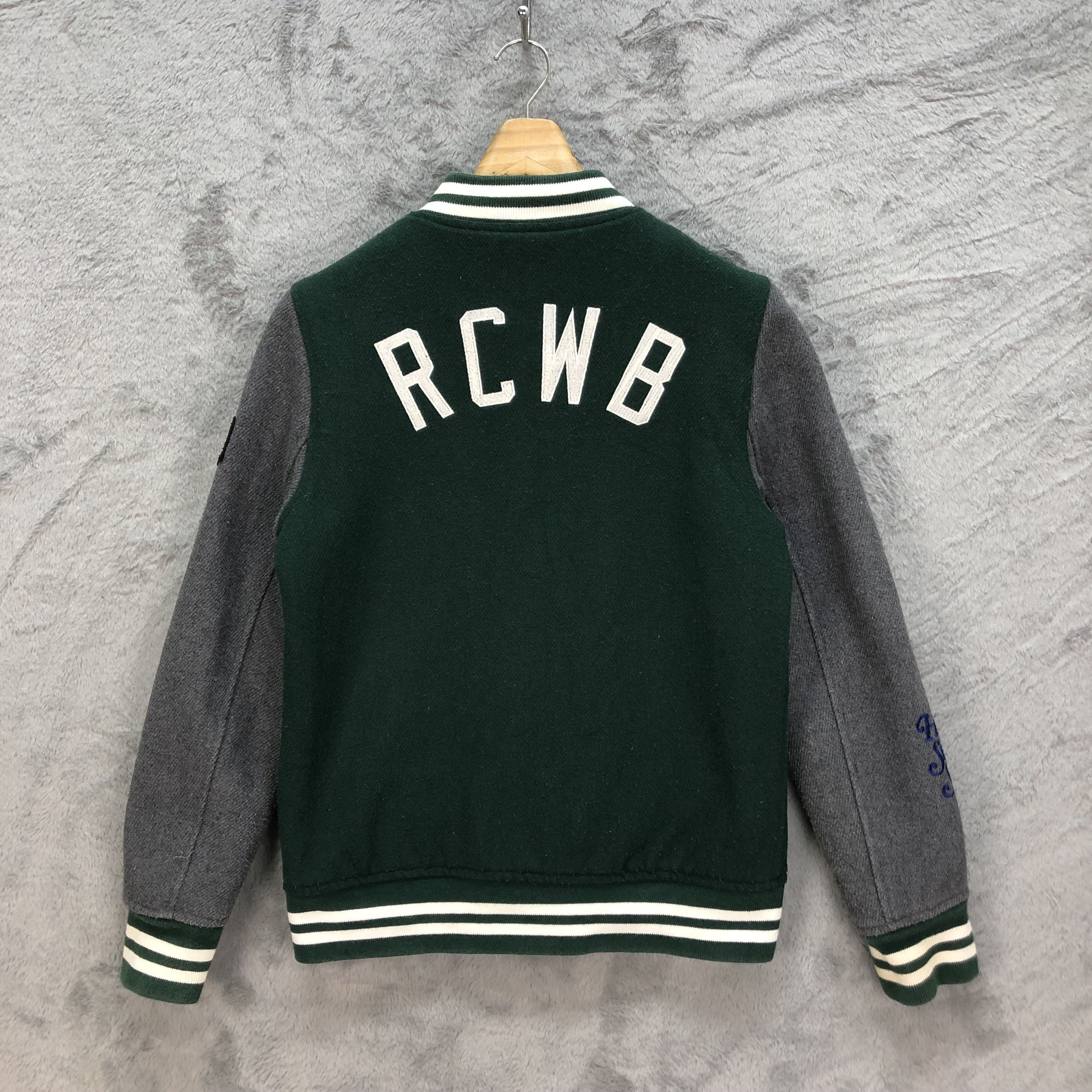Japanese Brand RCWB Big Logo Green Varsity Jacket #6112-48 Size US M / EU 48-50 / 2 - 13 Thumbnail