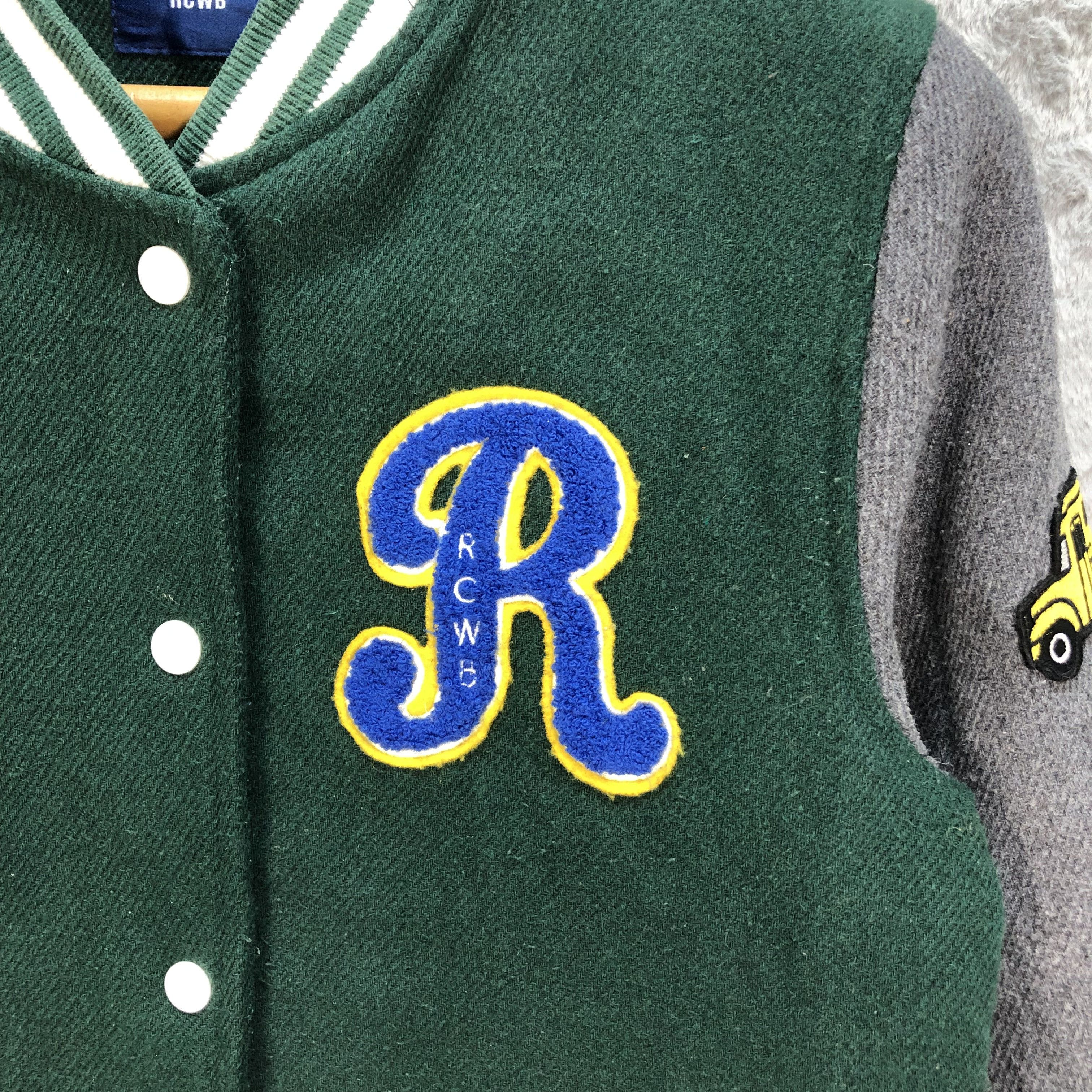 Japanese Brand RCWB Big Logo Green Varsity Jacket #6112-48 Size US M / EU 48-50 / 2 - 3 Thumbnail